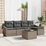 Gossi set de dining din 5 piese pentru gradina cu perne ratan polimeric negru