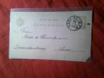 Carte Postala circulata in Sibiu Nagy Szeben 1895 , colt rupt foto