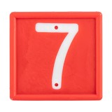 Cifre rosii numarul 7 pentru curele marcaj animale, set 10 buc, plastic, lizibile
