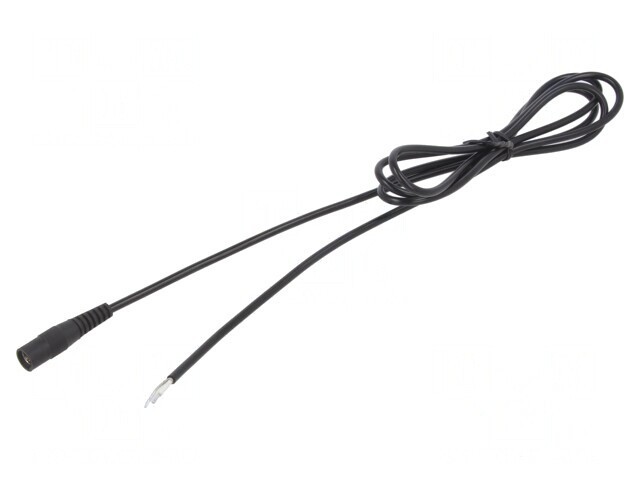 Cablu DC 5,5/2,5 Soclu Drept Negru 0,5m