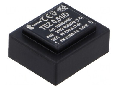 Transformator &amp;icirc;ncapsulat 0,5VA 230VAC 6V PCB IP00 TEZ 28mm foto