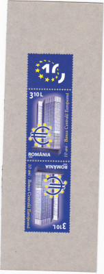 BANCA CENTRALA EUROPEANA TETE-BECHE CU TABS,Lp.1804b,MNH.ROMANIA. foto