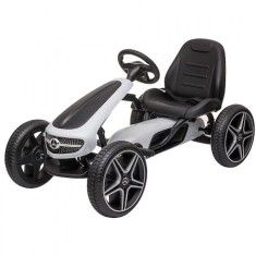 Kart cu pedale si roti EVA Mercedes Benz White