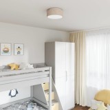 Lustră cu abajur model stea, taupe, &Oslash; 30 cm, țesătură, E27