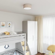 Lustră cu abajur model stea, taupe, &amp;Oslash; 30 cm, țesătură, E27 foto