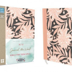 NIV, Journal the Word Bible for Teen Girls, Hardcover, Pink Floral: Includes Hundreds of Journaling Prompts!