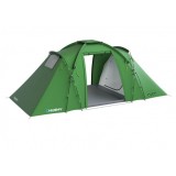 Cort Familia HUSKY Boston 4 Green, 4 Persoane, 2 Dormitoare, Impermeabil, Poliester 3000mm, Hol Spatios, Camping, Durawrap