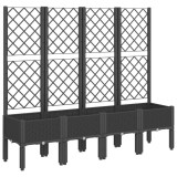 Cumpara ieftin Jardiniera de gradina cu spalier, negru, 160x40x142 cm, PP