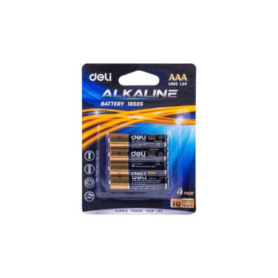 Set 4 Baterii Alcaline Deli AAA, LR03 1.5 V, Baterii AAA LR03, Baterie Telecomanda, Baterii AAA pentru Jucarii, Baterii AAA, Set Baterii AAA, Set Bate foto