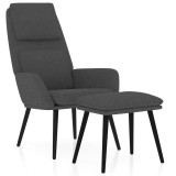 Cumpara ieftin Scaun de relaxare cu taburet, gri inchis, textil