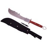 Cumpara ieftin Sabie de vanatoare IdeallStore&reg;, Dragon Stance, otel inoxidabil, 75 cm, argintiu, cutit de aruncat, teaca inclusa