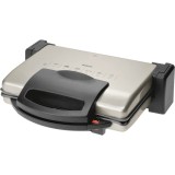 Gratar electric Bosch TFB3302V, 1800 W, Termostat reglabil, Placi antiaderente si detasabile, Sistem depozitare cablu, Argintiu