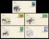 1980 Romania - 5 FDC Anul European al Ocrotirii Naturii (varietate Audubon Society), LP 1004, Romania de la 1950, Natura