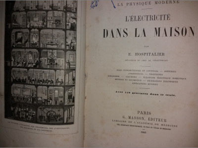 E. HOSPITALIER - L&amp;#039; ELECTRICITE DANS LA MAISON {1885} foto