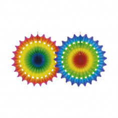 Decoratiune tip evantai din hartie - 50 cm, Multicolora, Asmcan 4125, 1 buc foto