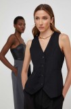 Answear Lab vesta X limited collection NO SHAME culoarea negru, un singur rand de nasturi