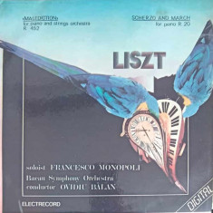 Disc vinil, LP. Malediction For Piano And Strings Orchestra R 452, Scherzo And March For Piano R 20-Liszt, soloi