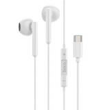 Cumpara ieftin Casti Hoco InEar, Stereo, conector USB-C, cu microfon si comenzi pe fir, 1.2m, Albe (M65)