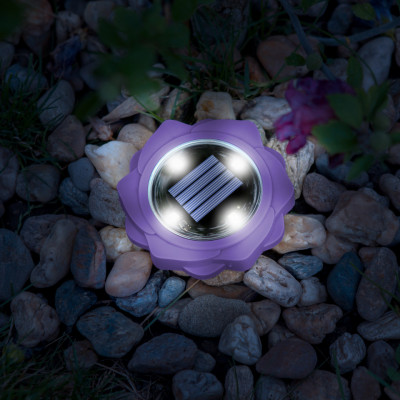Lampa solara LED - violet - alb rece - 11,5 x 2,3 cm foto