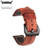 Curea piele naturala, compatibila Samsung Galaxy Watch9 44mm, Maro Aprins