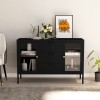 VidaXL Servantă, negru, 105x35x70 cm, oțel și sticlă securizată 336076
