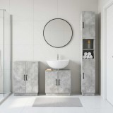 Cumpara ieftin Set de cabinet pentru baie cu 3 piese HOORN Gri Beton