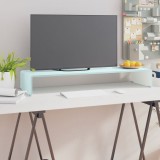 Stativ TV/monitor din sticlă albă, 90 x 30 x 13 cm, vidaXL