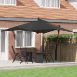 VidaXL Umbrelă &icirc;n consolă cu st&acirc;lp din lemn, antracit, 400 x 300 cm 318430