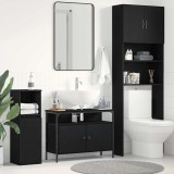 VidaXL Dulap chiuvetă de baie, stejar negru 80x30x60 cm lemn prelucrat