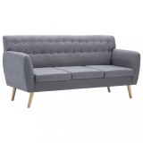 Canapea 3 locuri, tapiterie textila, 172x70x82 cm, gri deschis