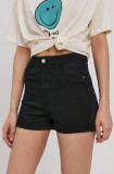 Cumpara ieftin Haily&#039;s Pantaloni scurți jeans femei, culoarea negru, material neted, high waist