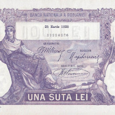 REPRODUCERE bancnota 100 lei 25 martie 1920 Romania