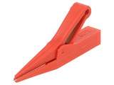 Bornă crocodil 10A roșie 9,5mm