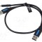 Cablu USB 2.0 VENTION A x2 la C, 0,5m, negru