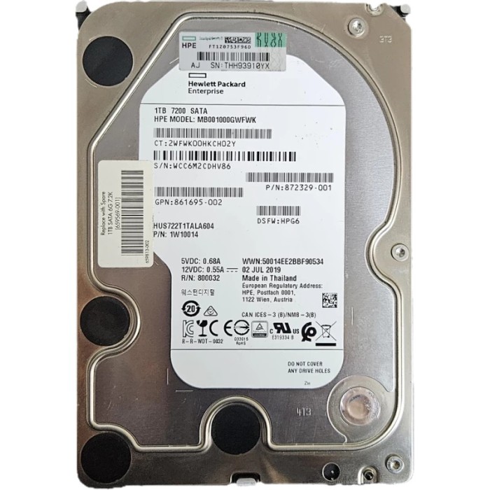 Hard Disk Server 1TB SATA 7.2K 3.5&quot; 512e - HPE 872329-001