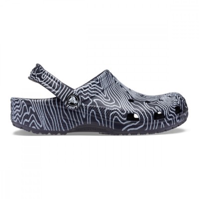 Saboti Crocs Classic Topographic Clog Albastru - Deep Navy/Multi foto