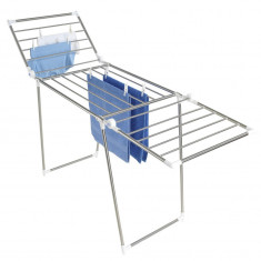 Uscator de rufe pliabil, Wenko, Dual-wing Profi Plus, 15 m capacitate de uscare, 196 x 90 x 63 cm, inox/polipropilena/poliester