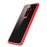 Husa samsung galaxy s9 tpu transparent cu margini colorate rosu, Flippy