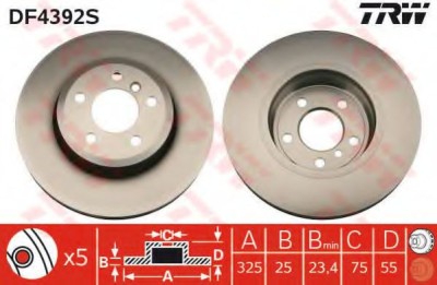 Disc frana BMW X3 (E83) (2004 - 2011) TRW DF4392S foto