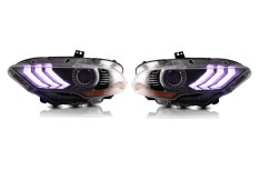 Set faruri FORD MUSTANG, 05.2018-04.2023, dynamic indicator; cu LED RGB daytime running light; LED; electrical; TUNING; LED,