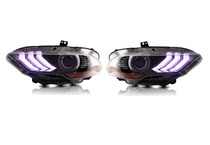 Set faruri FORD MUSTANG, 05.2018-04.2023, dynamic indicator; cu LED RGB daytime running light; LED; electrical; TUNING; LED,