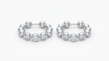 Cumpara ieftin Cercei Huggie din Argint 925 Rodiati Beaded Crystal Orbit, cu Zirconiu