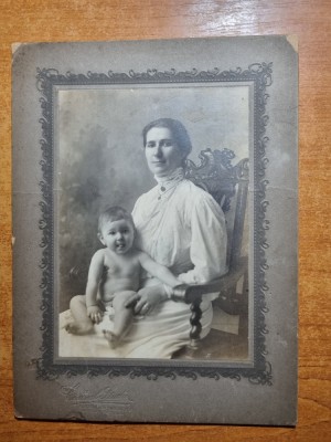 fotografie veche pe carton inceputul secolului al 20-lea - dimensiuni 20/15 cm foto