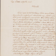 HST 58S Scrisoare oficiala semnata olograf comite Zarand Dimitrie Ionescu 1867