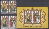 Togo 1973 - Crăciun - Picturi din Sec. al XV-lea, Serie + Pa + Colita NDT, SET COMPLET, MNH, Nestampilat