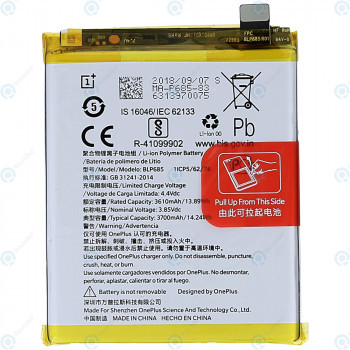 Baterie OnePlus 6T (A6010 A6013) BLP685 3700mAh (ORIGINAL) 1031100006/O