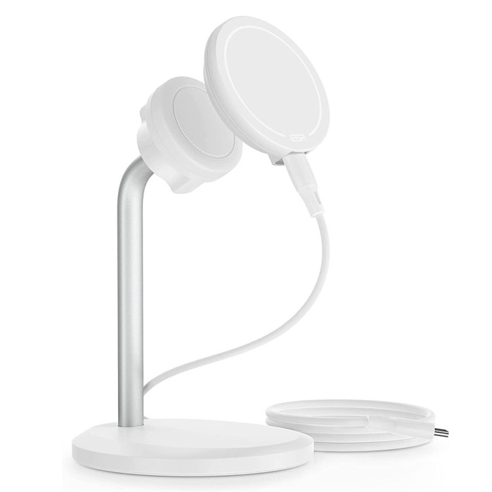 Incarcator wireless esr halolock shift, pad stand magnetic detasabil compatibil magsafe alb