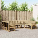 vidaXL Set de canapele de exterior cu pernă 9 pcs Alb și Bej 3389859