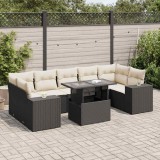 Cumpara ieftin Gossi set mobilier de gradina cu perne, 8 piese, negru, poliratan