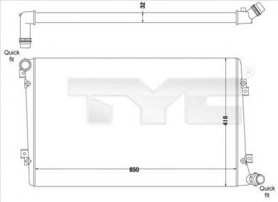 Radiator, racire motor VW TOURAN (1T1, 1T2) (2003 - 2010) TYC 737-0063-R foto